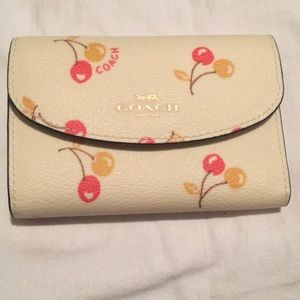 🍒 Coach canvas key chain with cherry print .